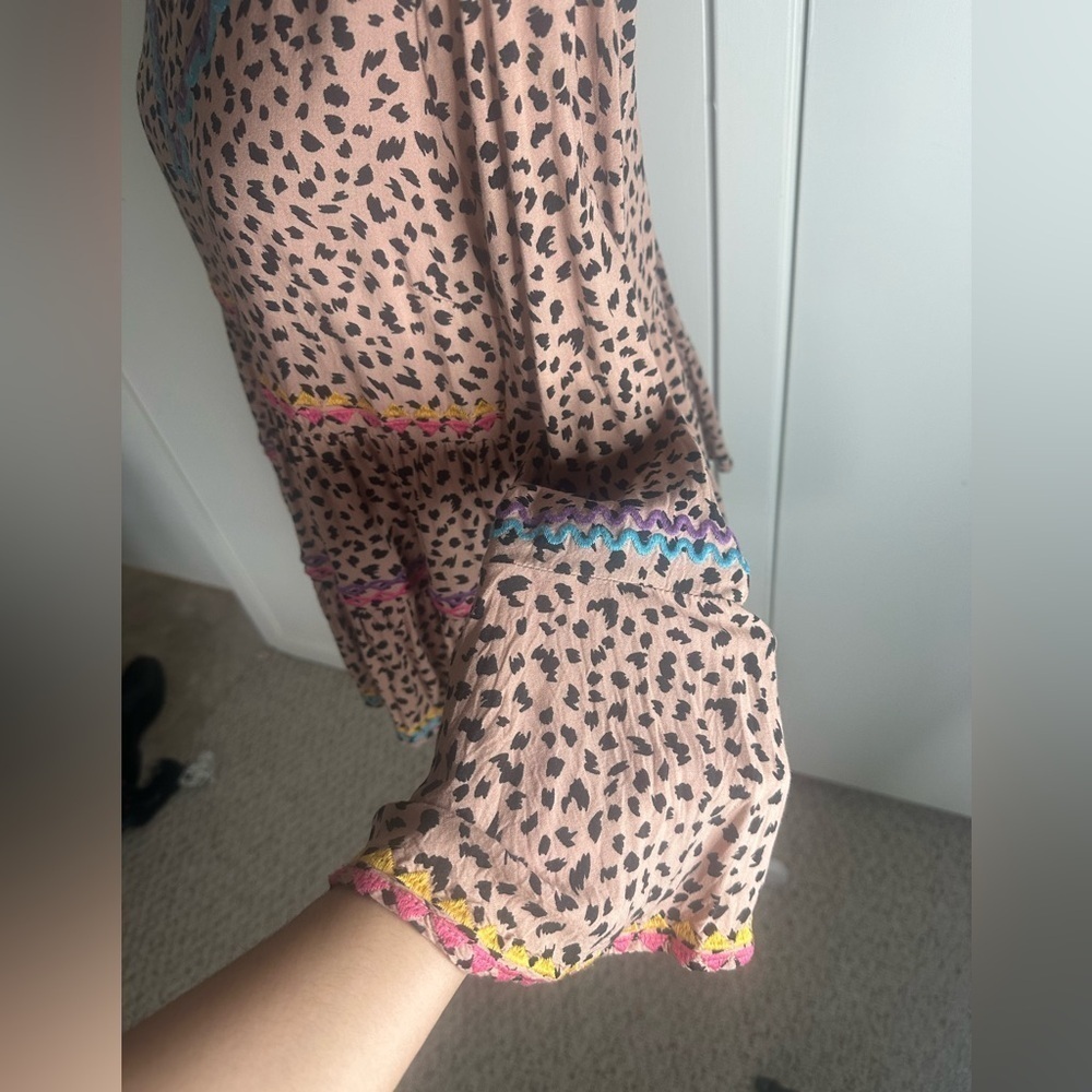 Savanna Jane Leopard Print Babydoll Top size M - Picture 5 of 9